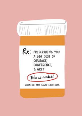 V Coterie Take As Needed Prescription Typographic Illustrated Card
