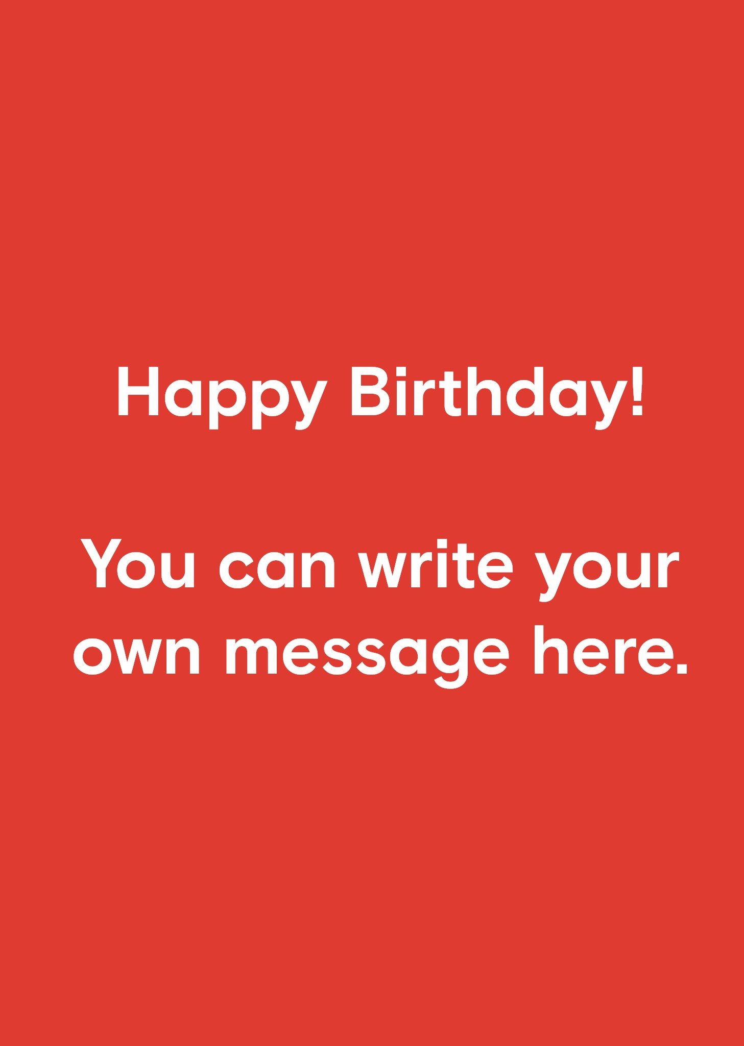 Moonpig Minimalist Typography Customisable Message Birthday Card