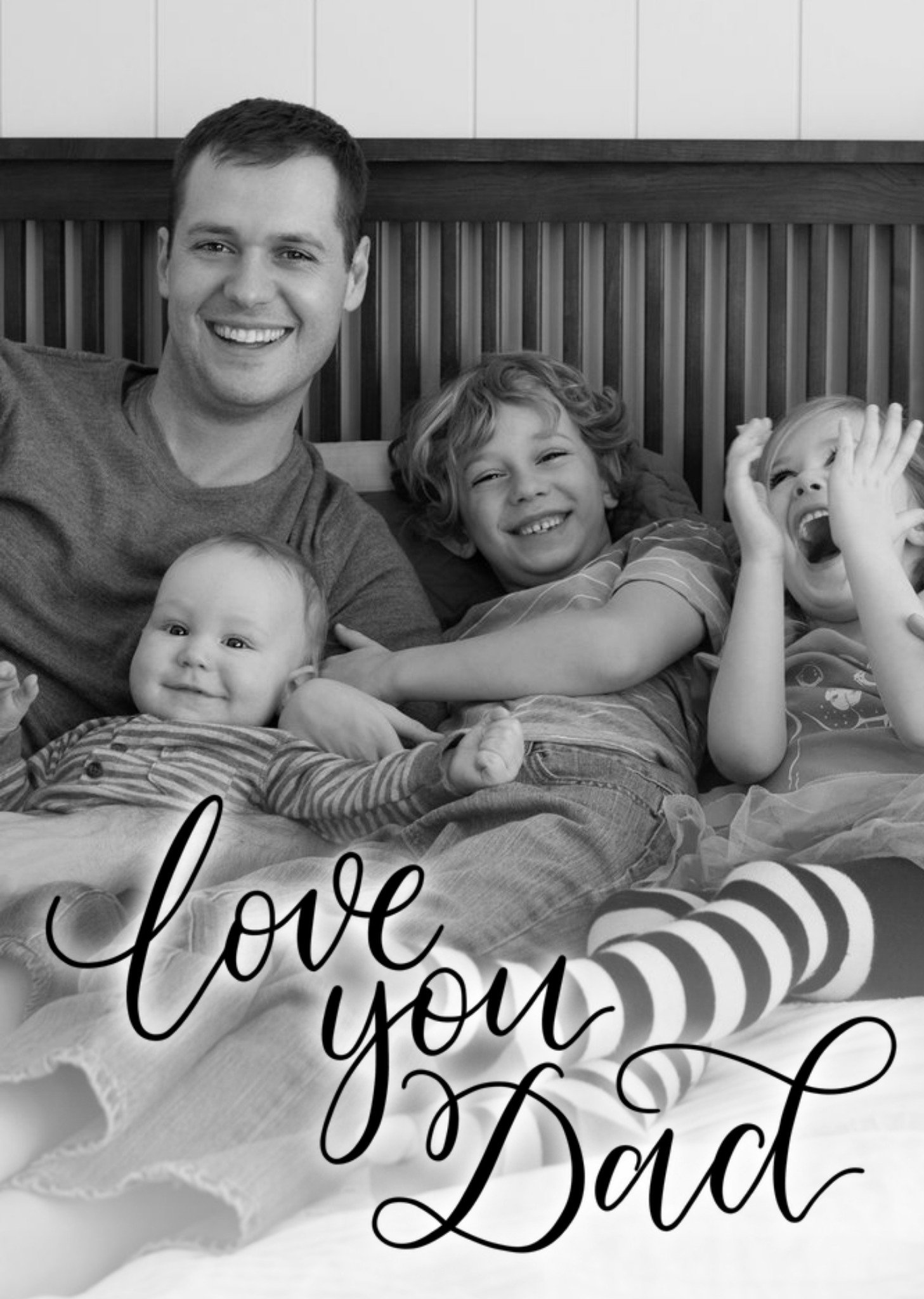 Moonpig Black Script Lettering Love You Dad Photo Card