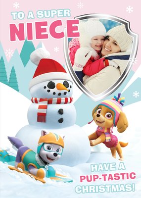 Paw Patrol Niece At Christmas Photo Upload Card