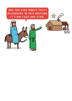 Nativity One Star Rating Funny Illustrated Christmas Card