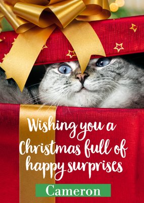 Christmas Full Of Happy Surprises Cat Card