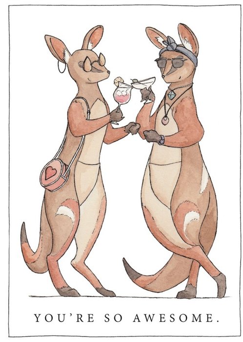 Erlenmeyer Kangaroos Awesome Birthday Card