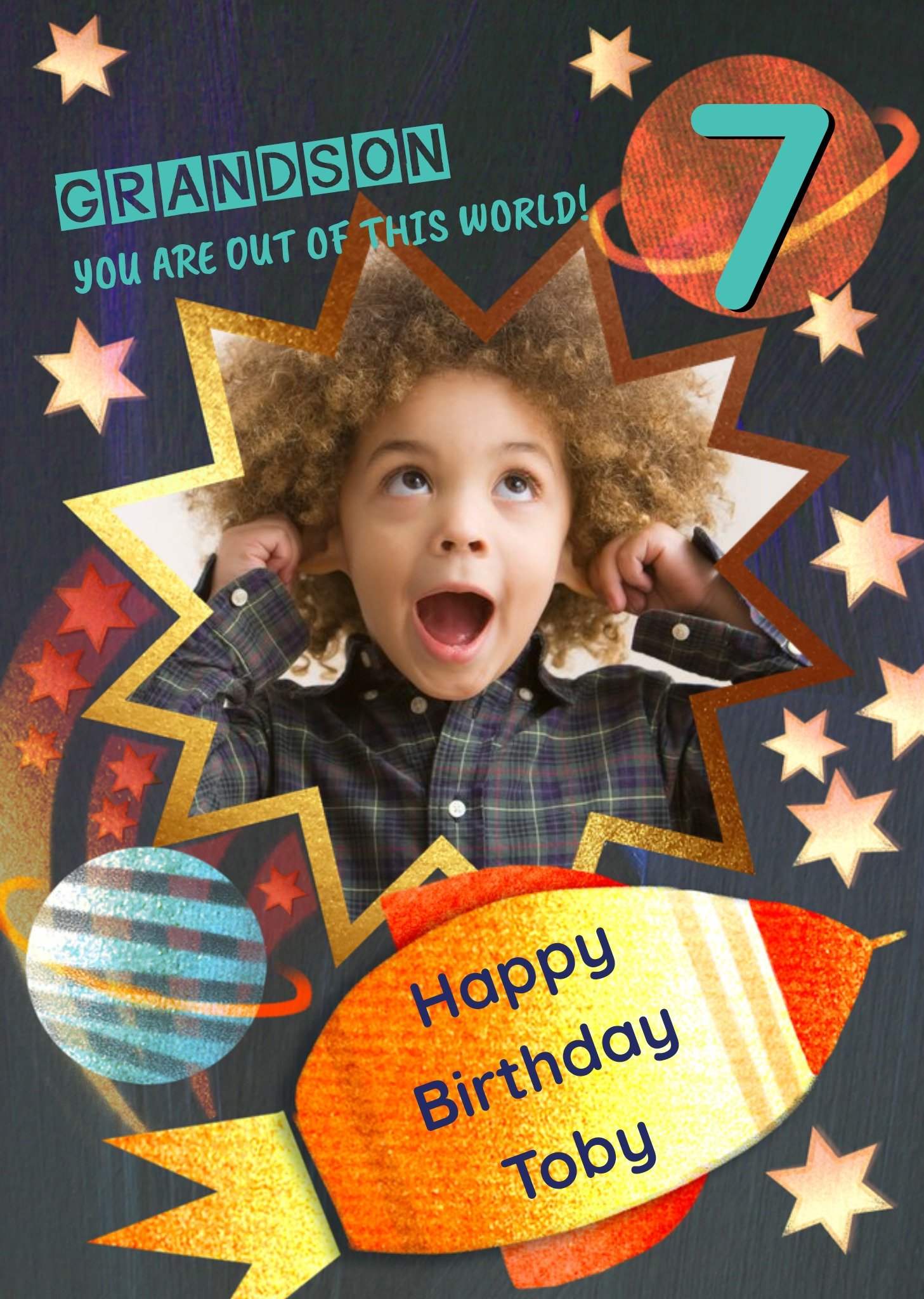 Moonpig Ayou Are Out Of This World Editable Age And Recipient Photo Upload Birthday Card