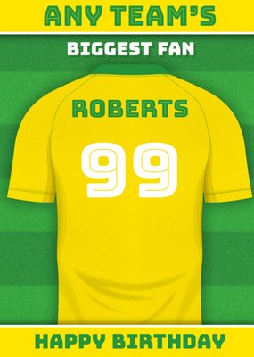 Football Legends Name And Number Football Shirt Birthday Card