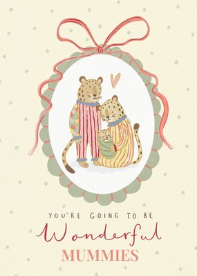 Wonderful Mummies Cute Leopard Pregnancy Card