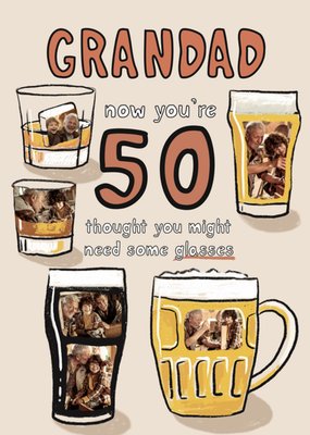 Grandad Photo Upload 50th Birthday Card 