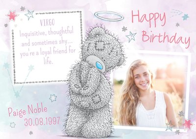 Me To You Tatty Teddy Virgo Zodiac Happy Birthday Photo Card