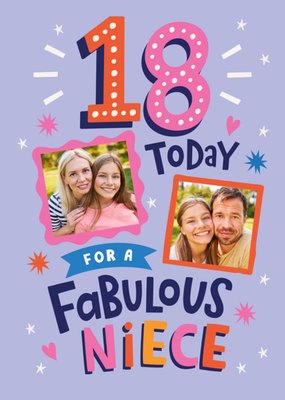 18 Today Fabulous Niece Photo Upload Birthday Card