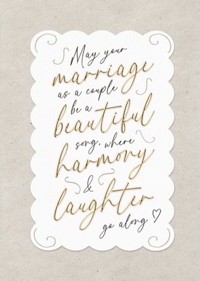 Harmony And Laughter Photo Upload Wedding Card
