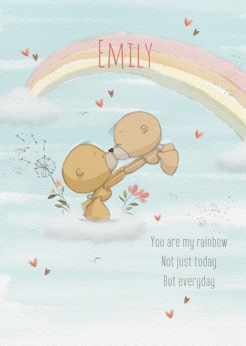 Cute Uddle Rainbow Birthday Card