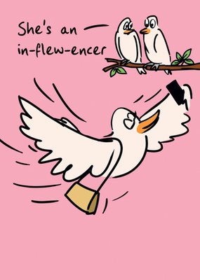 Funny Birds Influencer Pun Birthday Card