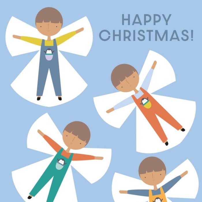 Cute Happy Christmas Boy Angel Card