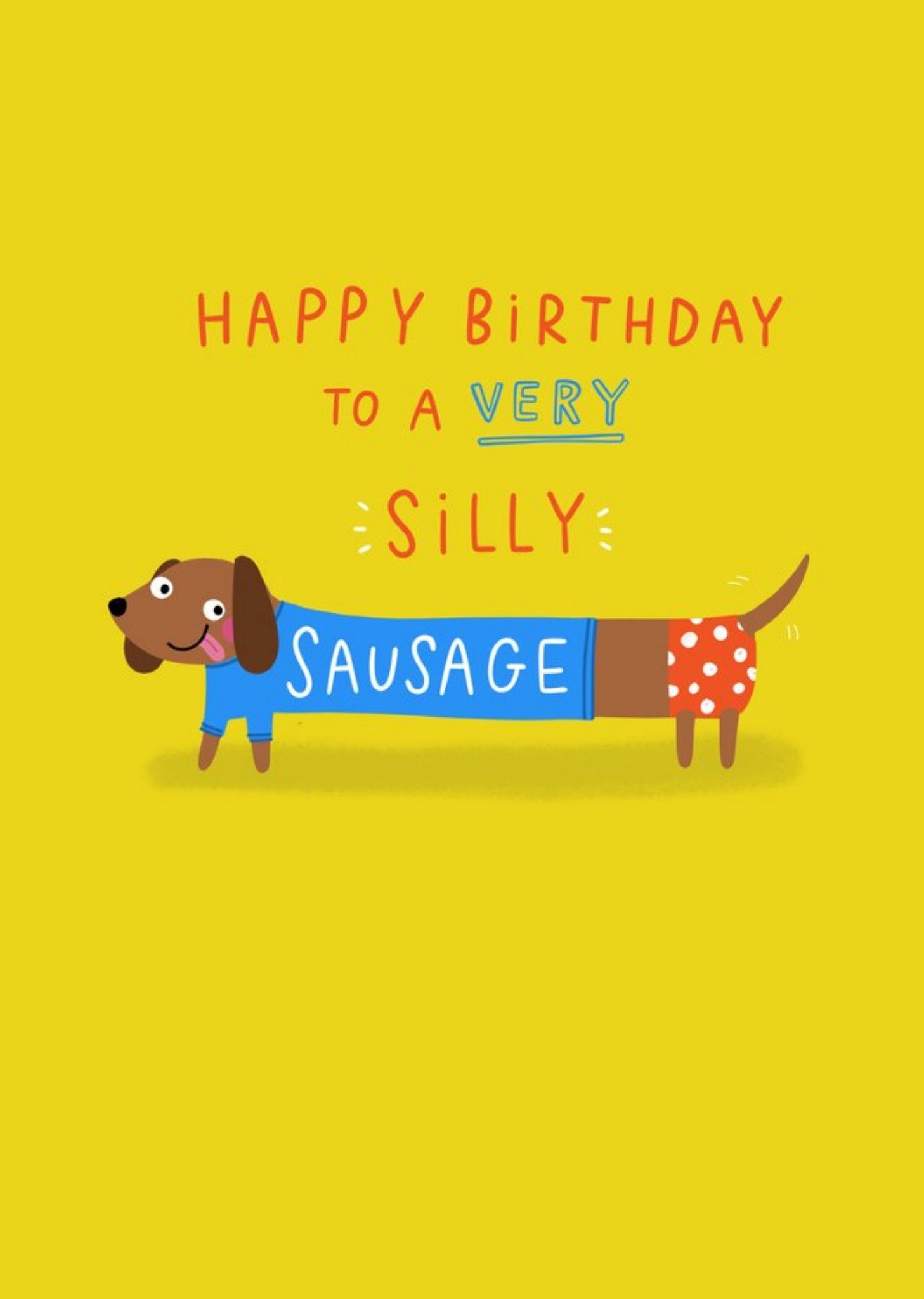 Moonpig Jess Moorhouse Cute Illustrated Sausage Dog Birthday Card