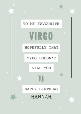 Funny Virgo Zodiac Birthday Card