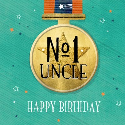 Colette Barker Illustrated Medal No. 1 Uncle Birthday Card