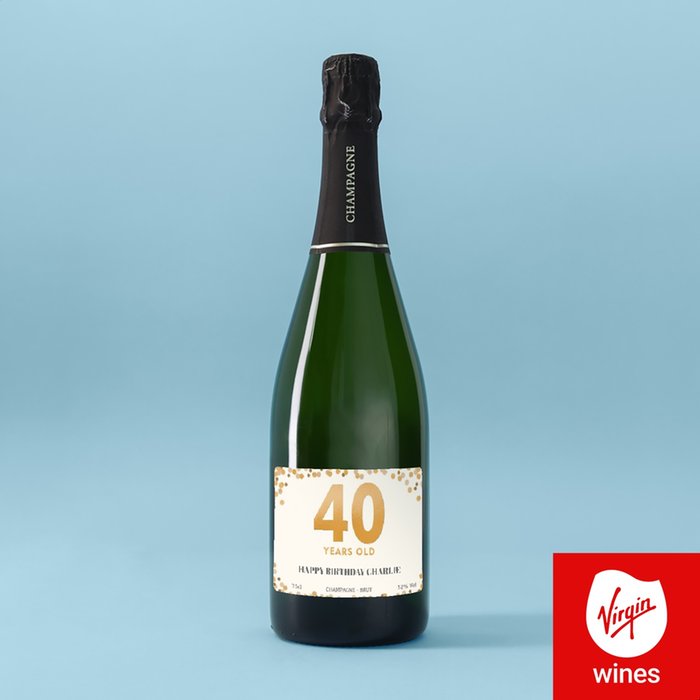 Personalised 40th Birthday Champagne 75cl