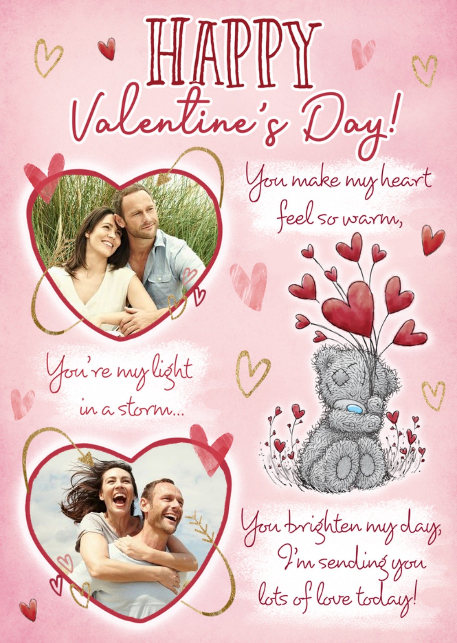 Me To You Tatty Teddy Romantic Sentimental Verse Valentines Photo Upload Card