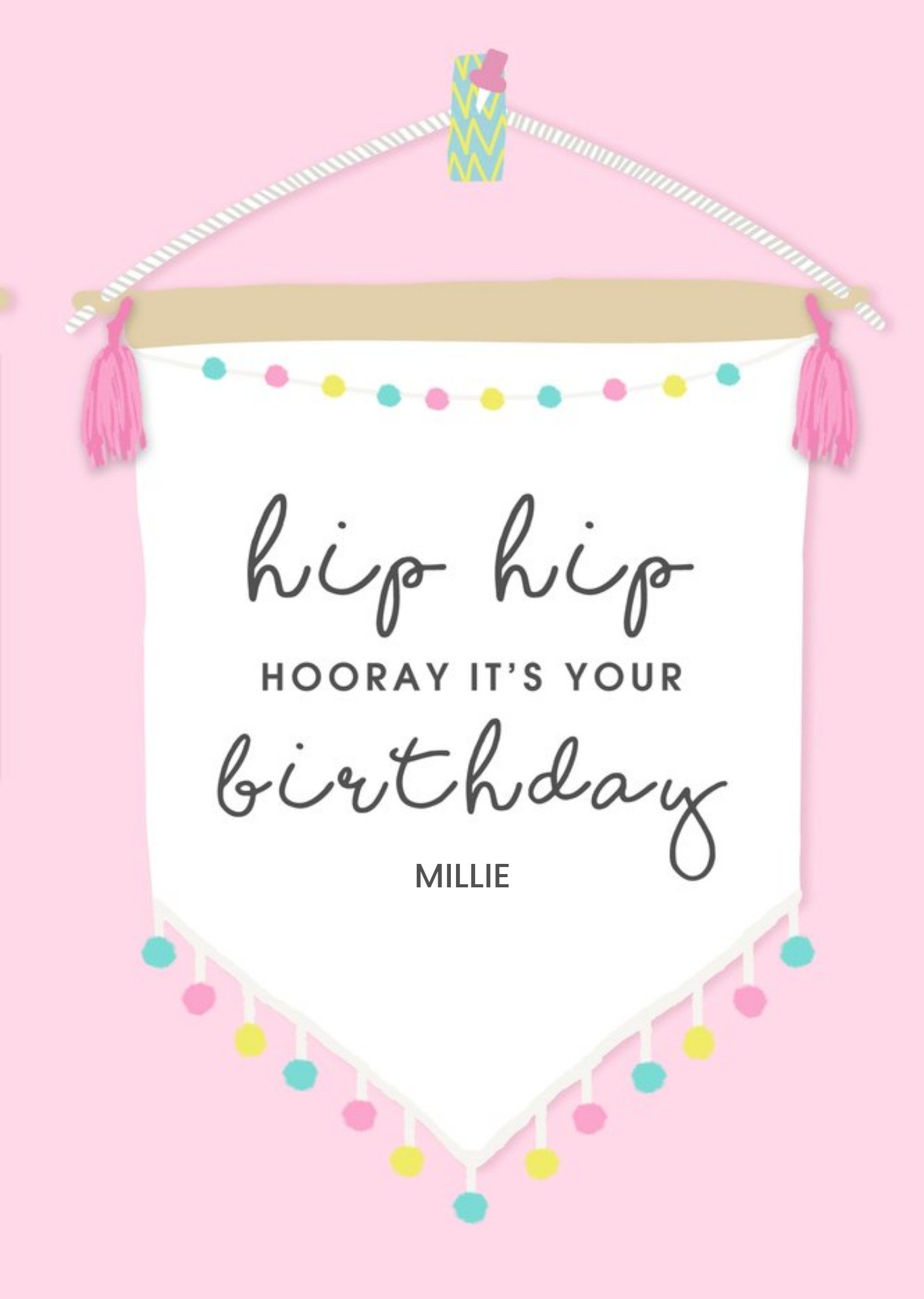 Moonpig Birthday Card - Hip Hip Hooray