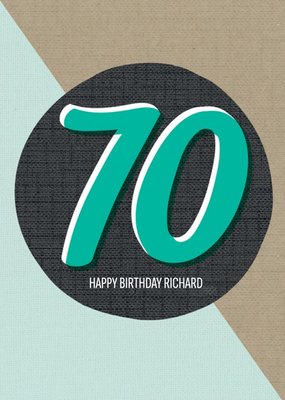 Personalised Text 70Th Happy Birthday Card