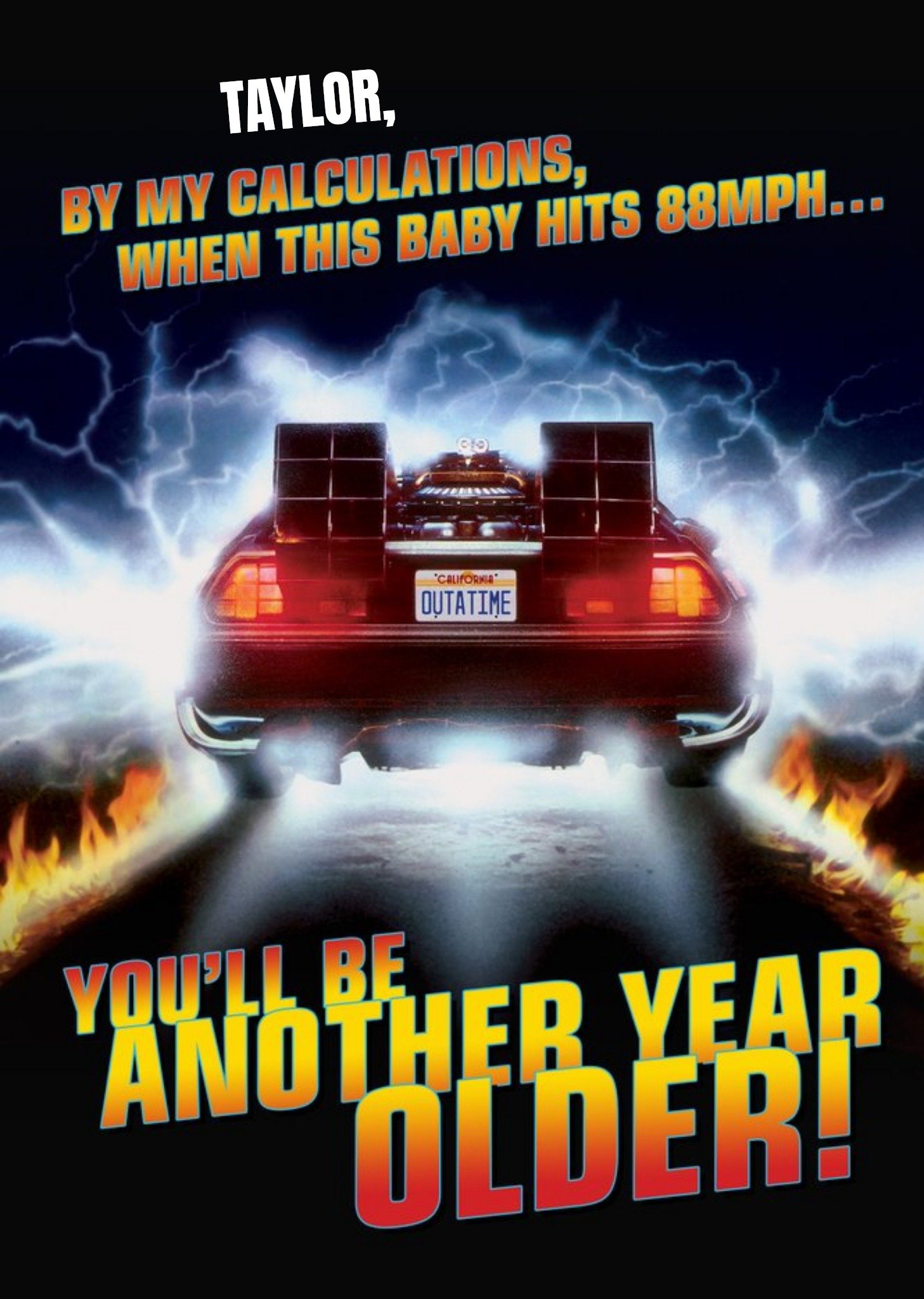 Other Back To The Future Birthday Card - De Lorean