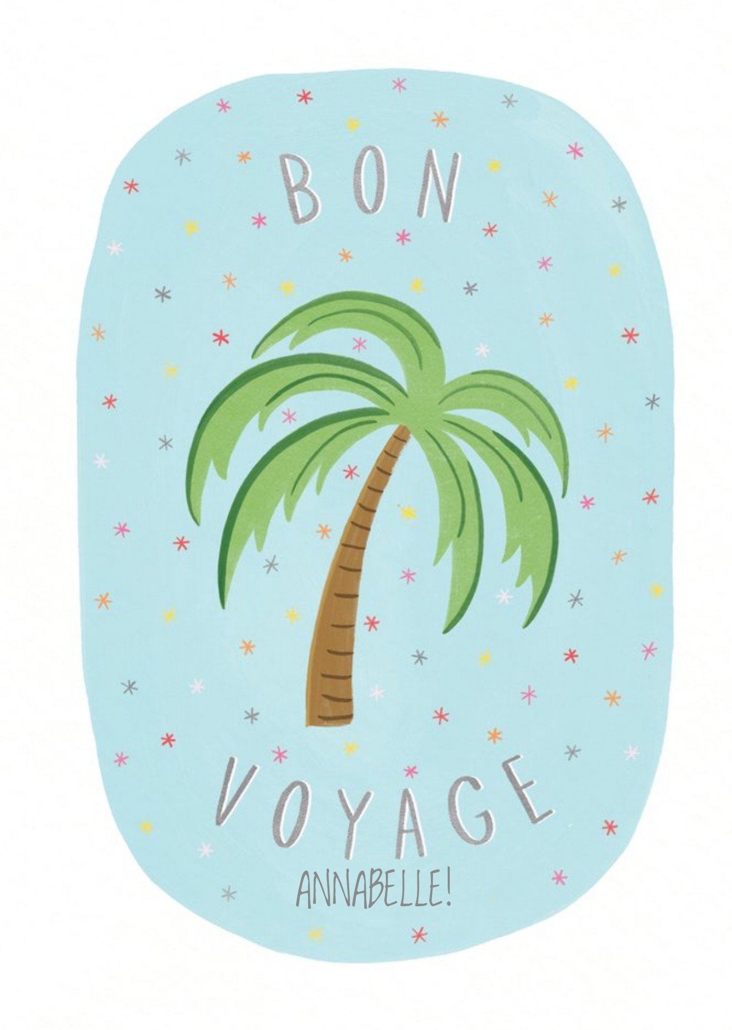Moonpig Palm Tree Bon Voyage Personalised Leaving Card