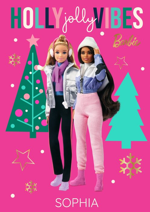 Barbie Holly Jolly Vibes Christmas Card