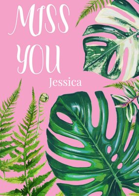 Cute Botanical Illustration Miss You Card