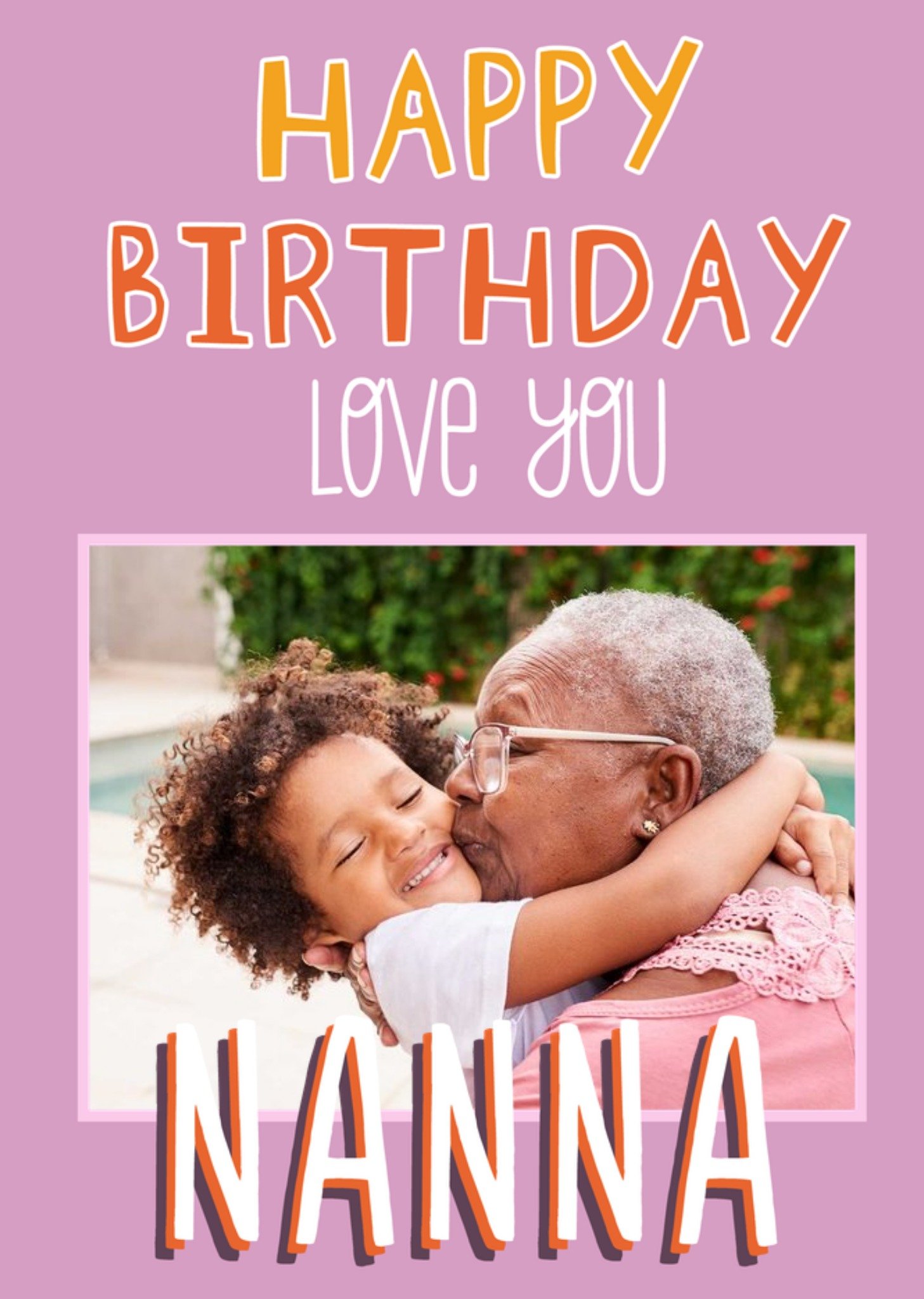Moonpig Photo Frame On A Pink Background Wth Fun And Vibrant Text Grandma's Photo Upload Birthday Ca