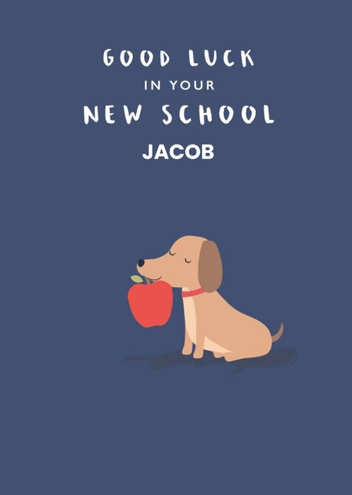 Klara Hawkins Cute Dog Good Luck In Your New School Card