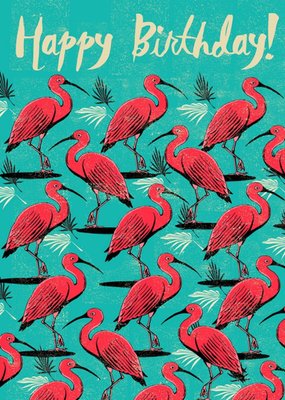 Flamingo Happy Birthday Card