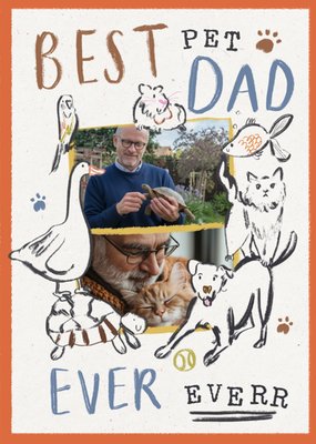 Best Pet Dad Everr Illustrated Photo Upload Card