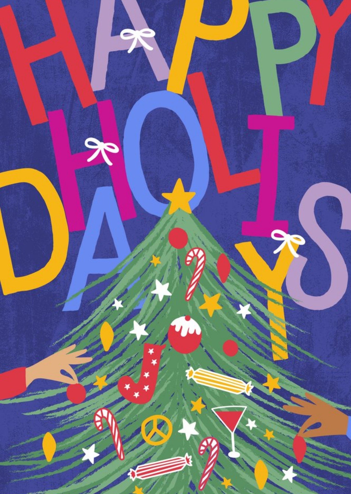 Moonpig Bright Joyful Happy Holidays Christmas Tree Card