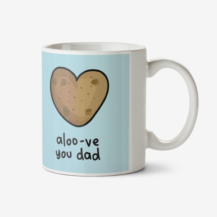 Bright Illustration Of Two Heart Shaped Potatoes, Aloo-ve You Dad Mug