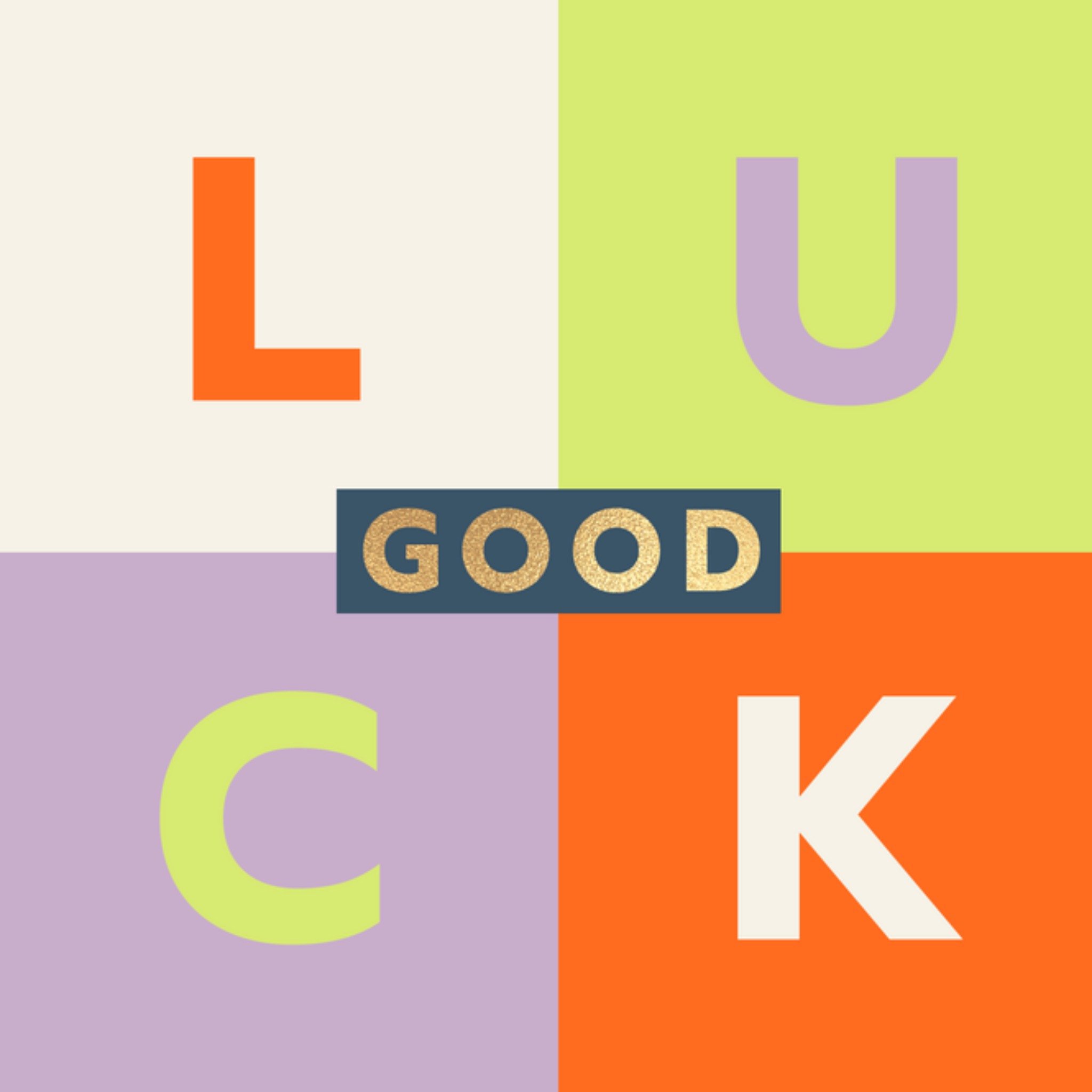 Moonpig Good Luck Bold Colour Block Card