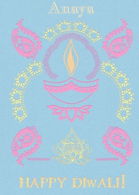 Personalised Pastel Happy Diwali Card