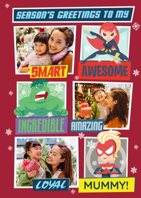Marvel Comics Avengers Mummy Photo Upload Christmas Card