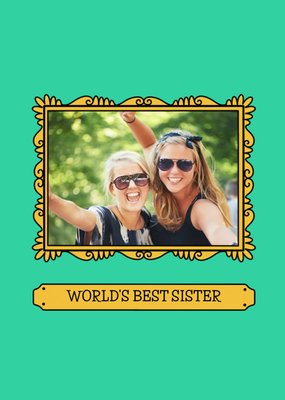 Illustration Of A Gold Picture Frame World's Best Mate Photo Upload Card