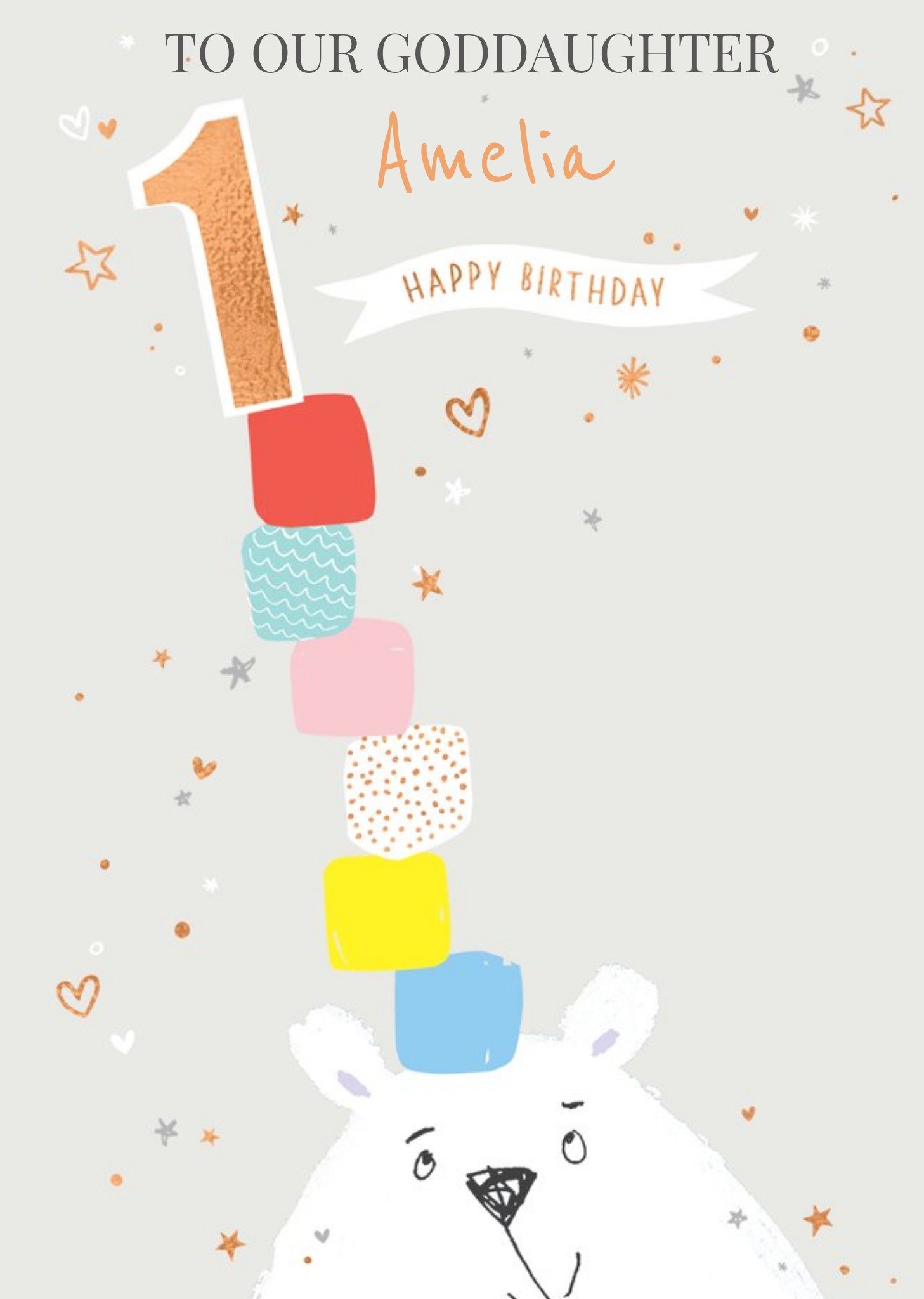 Moonpig Cute 1 Today Goddaughter Birthday Card