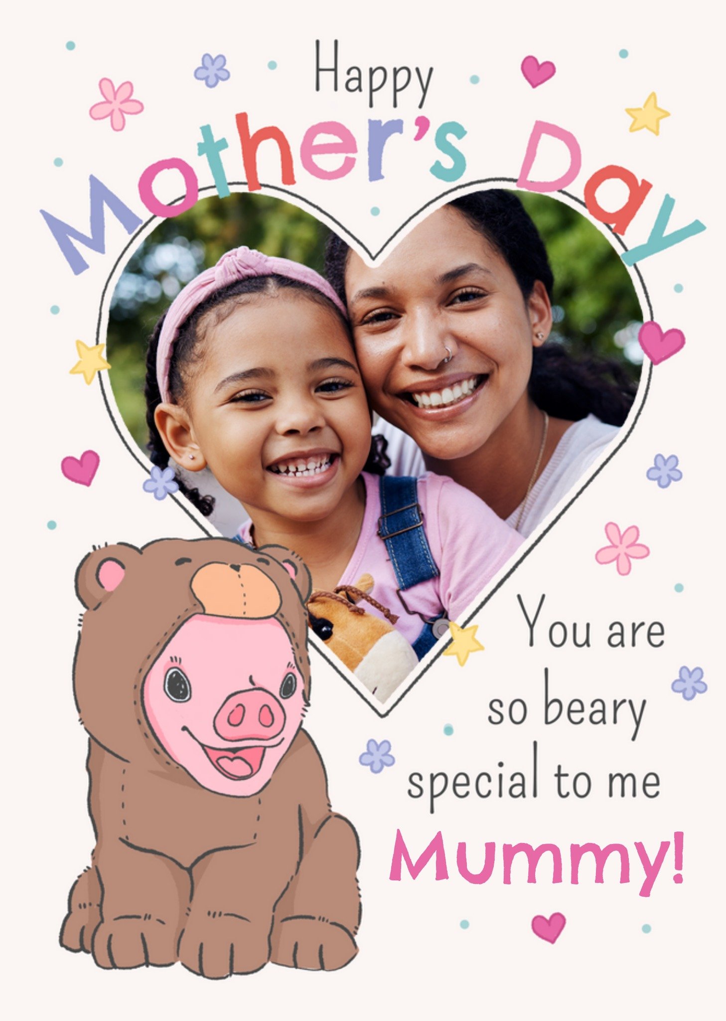 Moonpig Exclusive So Beary Special To Me Photo Upload Mother's Day Card, Large