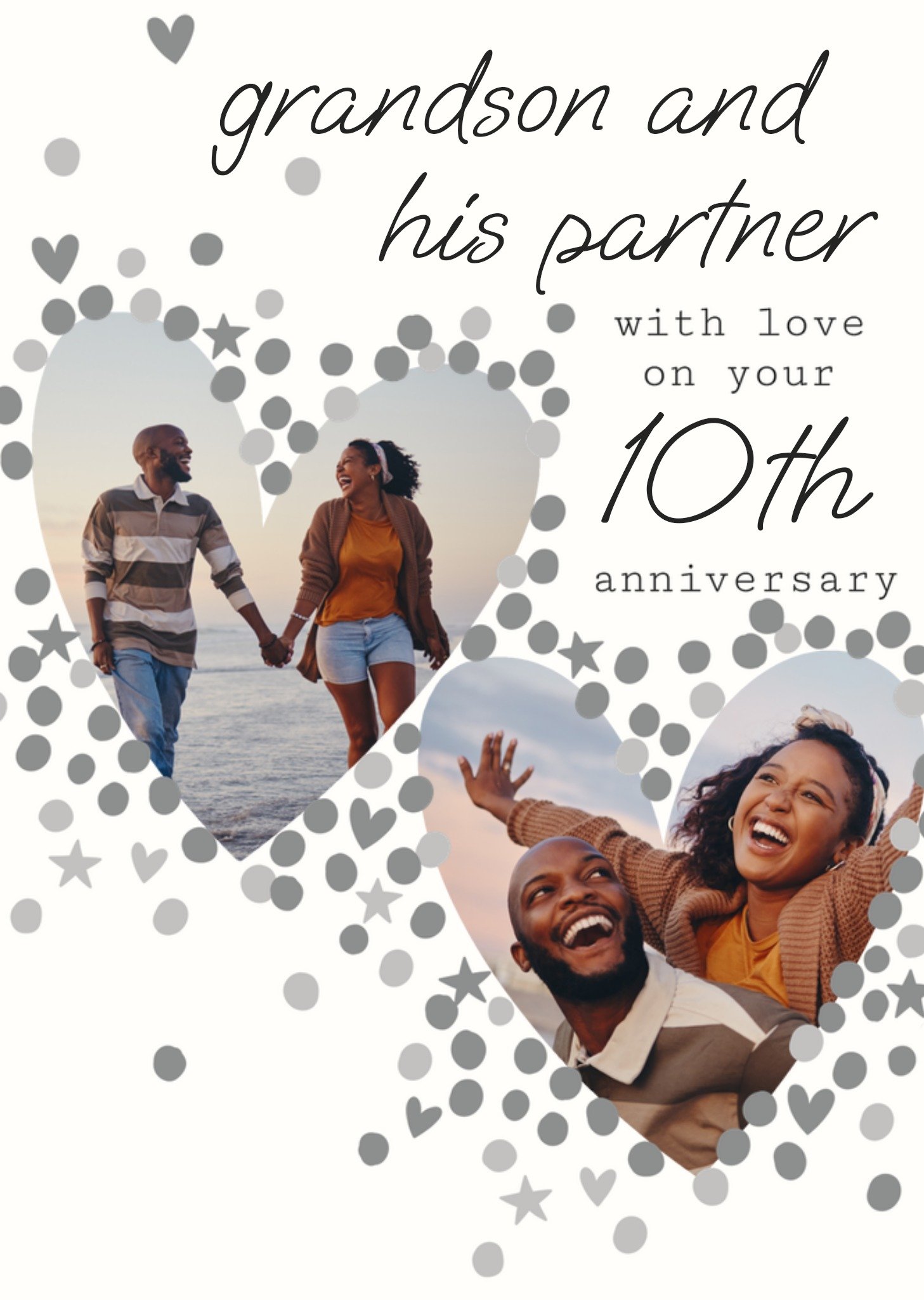 Moonpig Grandson And His Partner 10th Anniversary Photo Upload Card