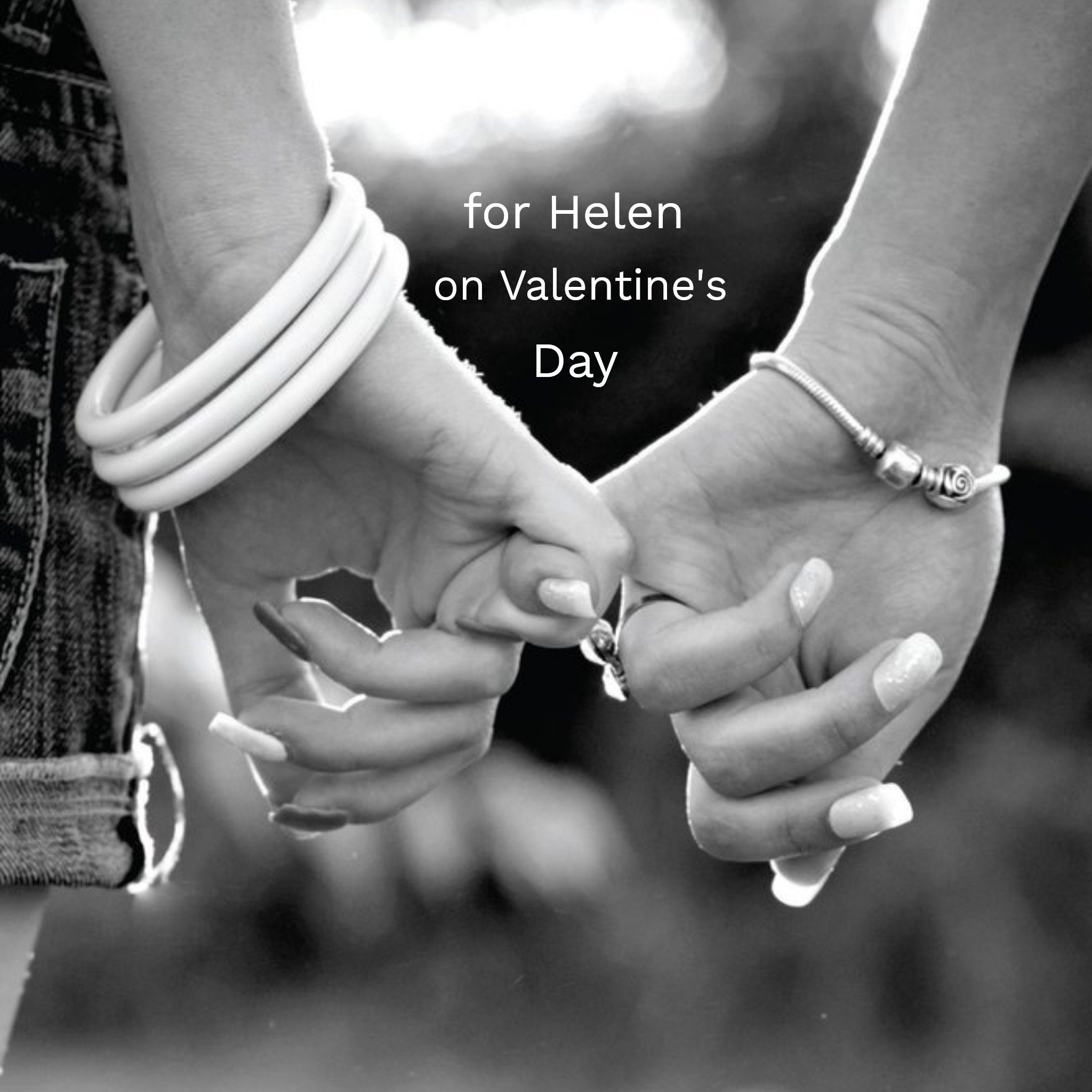 Moonpig Modern Photographic Black And White - Lesbian Women Locking Pinkie Fingers Wearing Bracelets