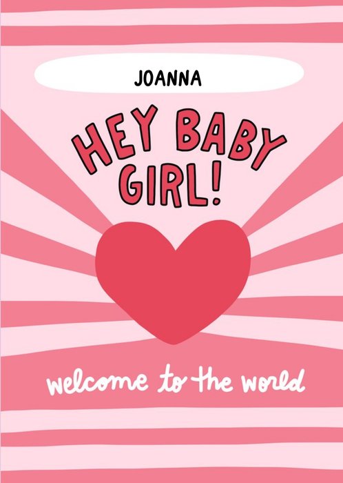 Angela Chick Heart Cute New Baby Card