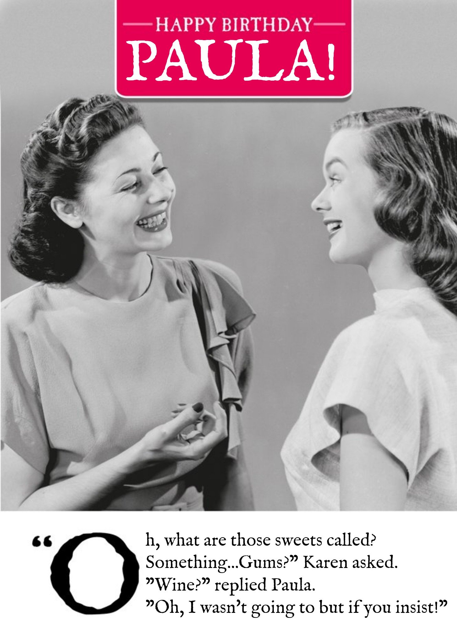 Moonpig Funny Humour Comedy Retro Birthday Card For Her, What Are Those Sweets Called?
