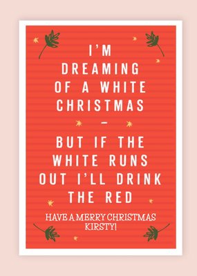 Funny White Wine Drinking Christmas Card