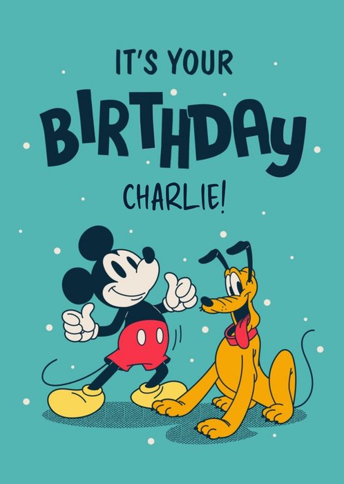 Disney Mickey And Pluto Birthday Card