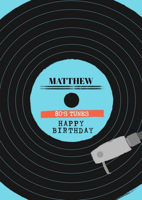 Vinyl Record Birthday Card