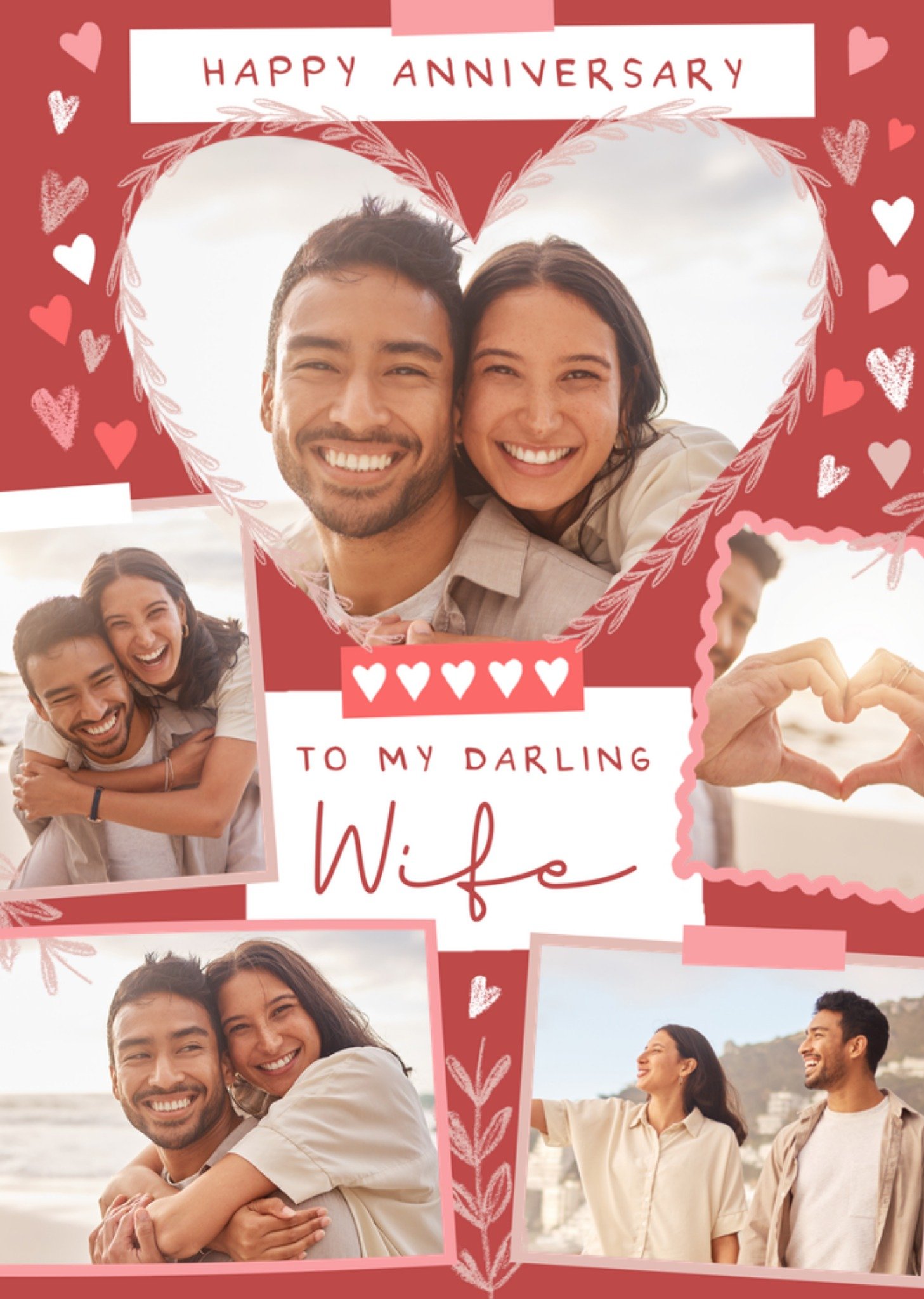 Moonpig Adoring To My Darling Wife Photo Upload Happy Anniversary Card