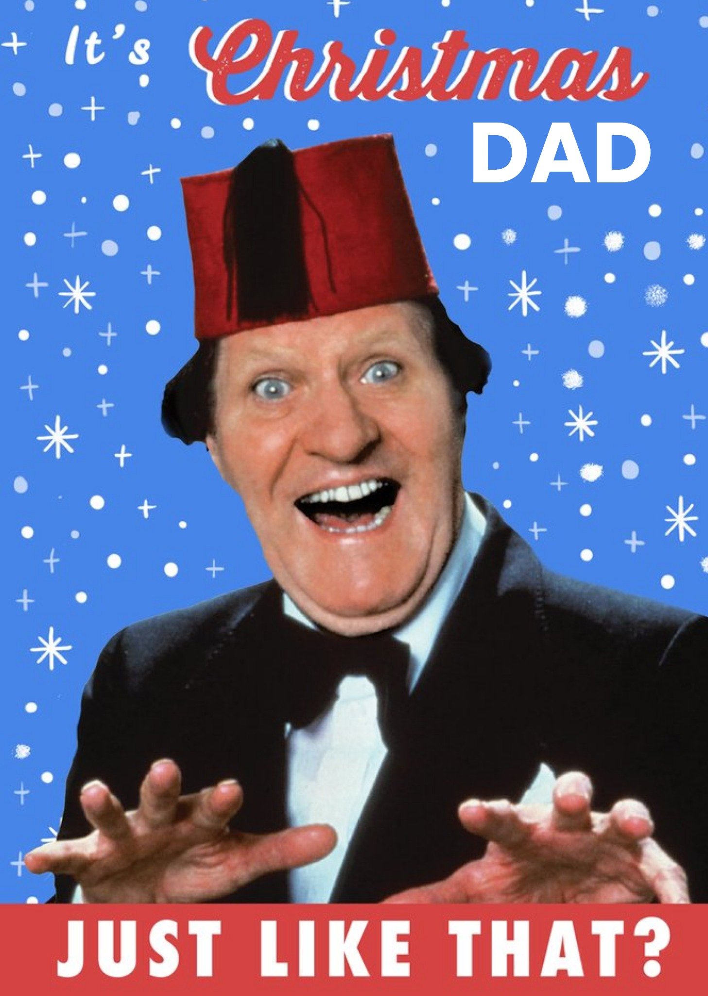Moonpig Tommy Cooper Just Like That Christmas Card