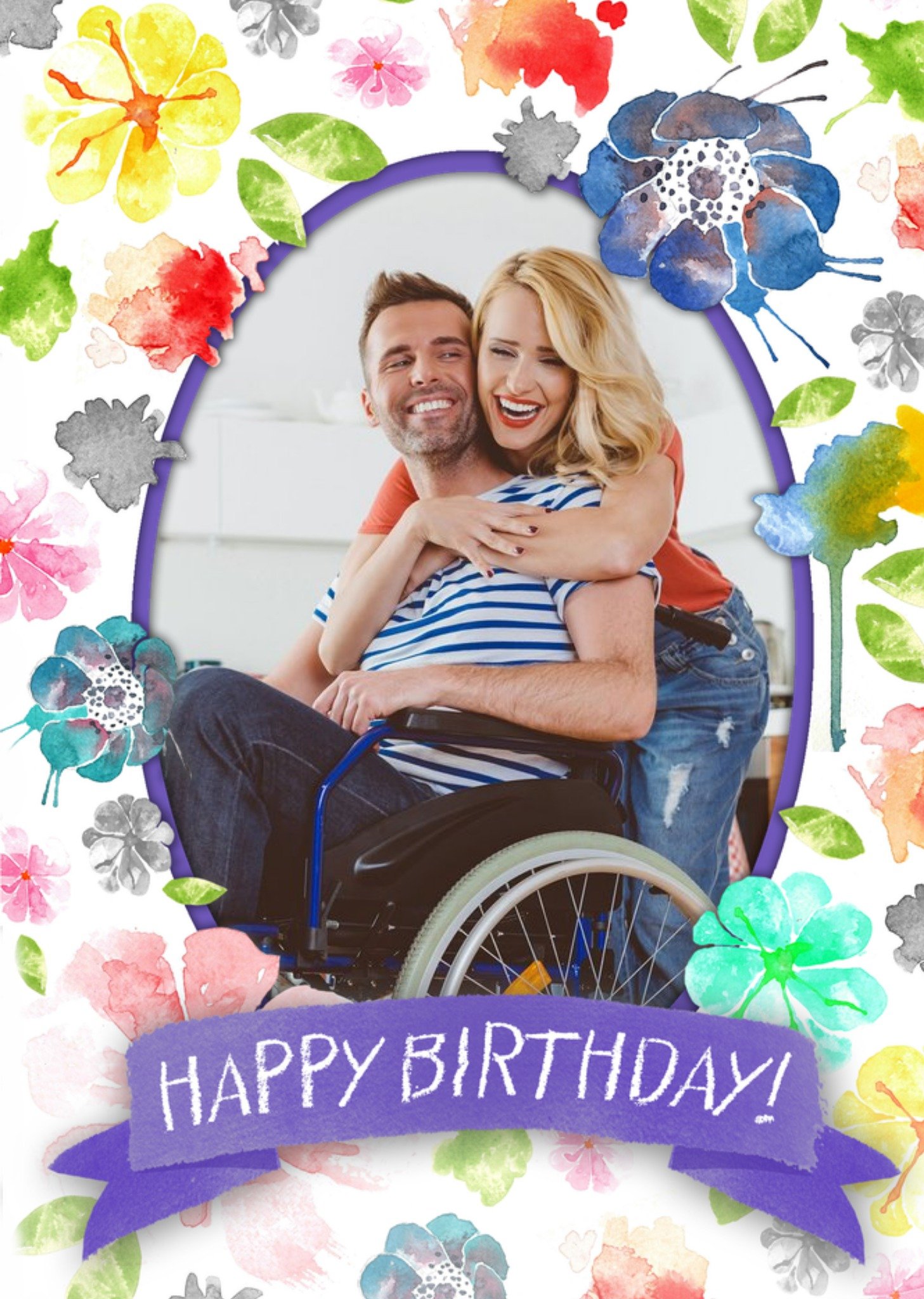 Moonpig Bright Summer Flowers Photo Birthday Card